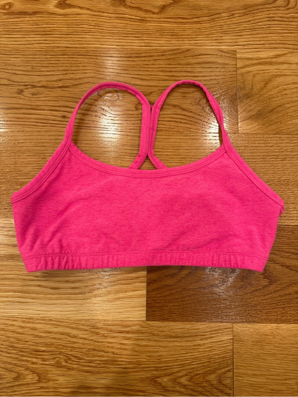 Beyond Yoga Spacedye Slim Racerback Sports Bra in Pink Glow Heather Size Medium
